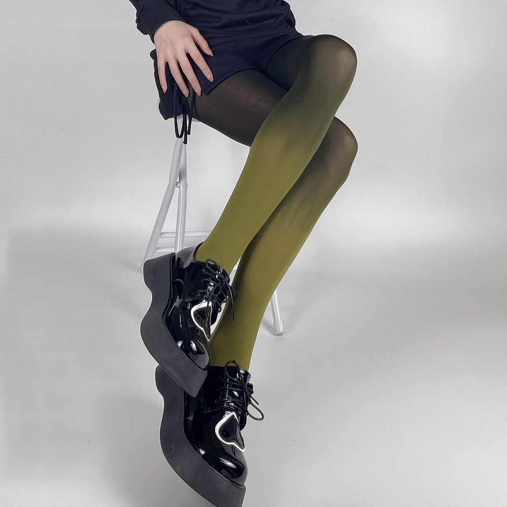 FASHION 80D GRADUAL CHANGE COLOR VELVET PANTYHOSE