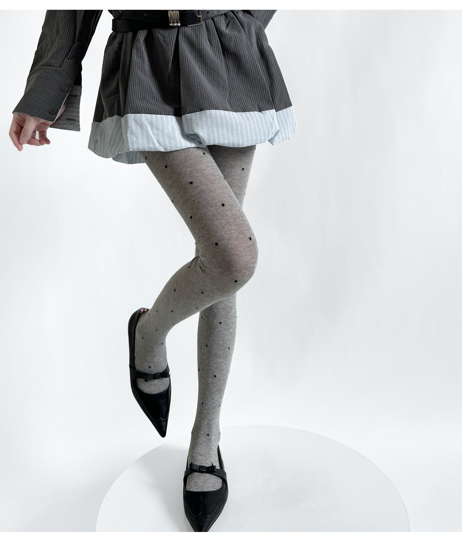 RETRO POLKA DOT JACQUARD PANTYHOSE