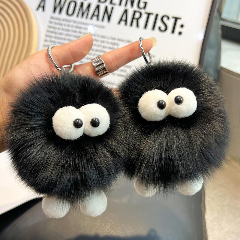 CUTE FOX HAIR SMALL COAL BALL SMALL CREATURE FURRY BALL ACCESSORY