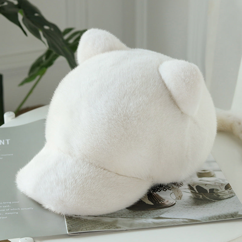 CUTE MINK FUR CAT EAR BASEBALL CAP