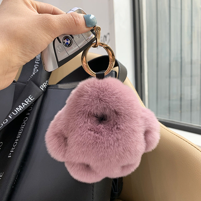 REX RABBIT FUR CAT CLAW KEY CHAIN PLUSH DOLL BEAR PAW ACCESSORY