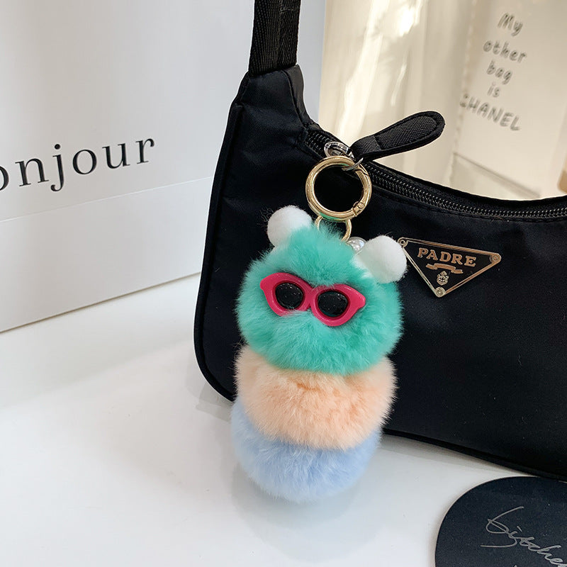 REX RABBIT HAIR UGLY CUTE CATERPILLAR FUR ACCESSORY