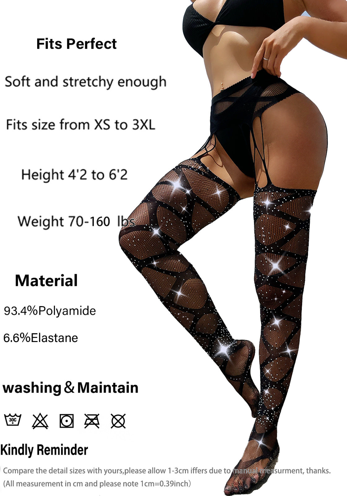 FASHION LEGGINGS HOT DIAMOND BLACK SILK ULTRA-THIN DIAMOND MESH SOCKS STRIPED PANTYHOSE