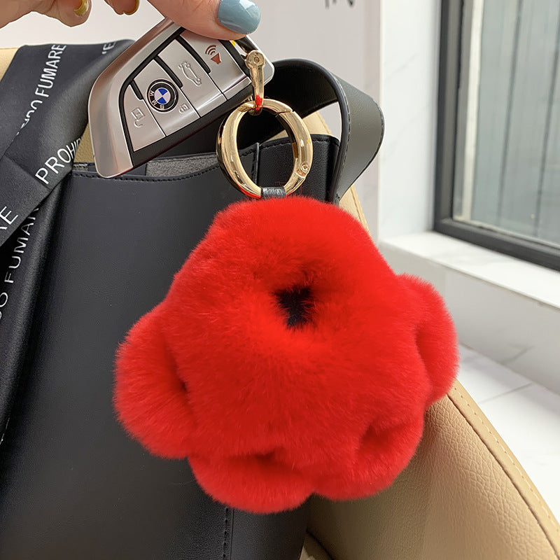 REX RABBIT FUR CAT CLAW KEY CHAIN PLUSH DOLL BEAR PAW ACCESSORY