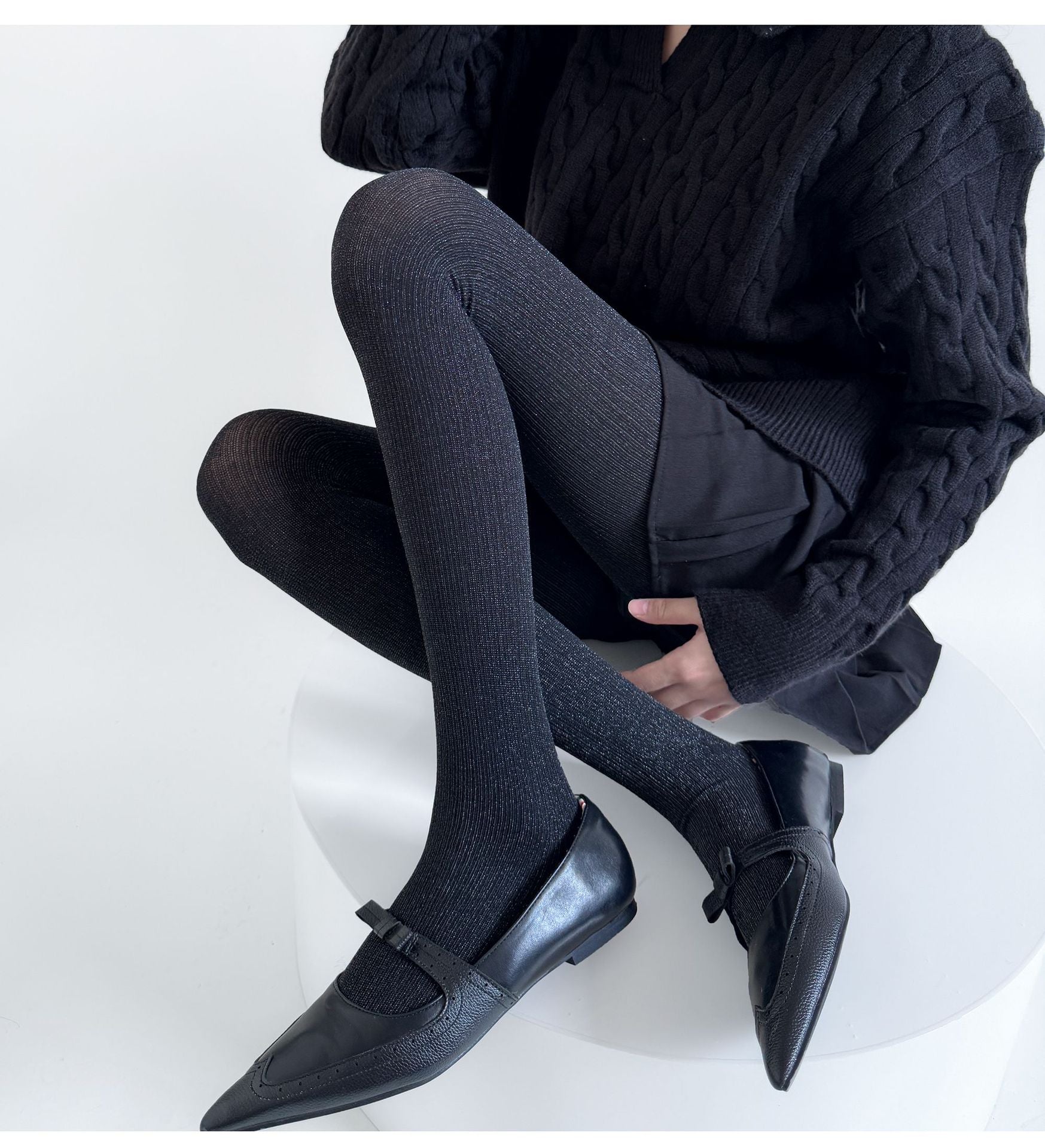 FASHION SHINY SILK VERTICAL STRIP LEGGINGS PANTYHOSE
