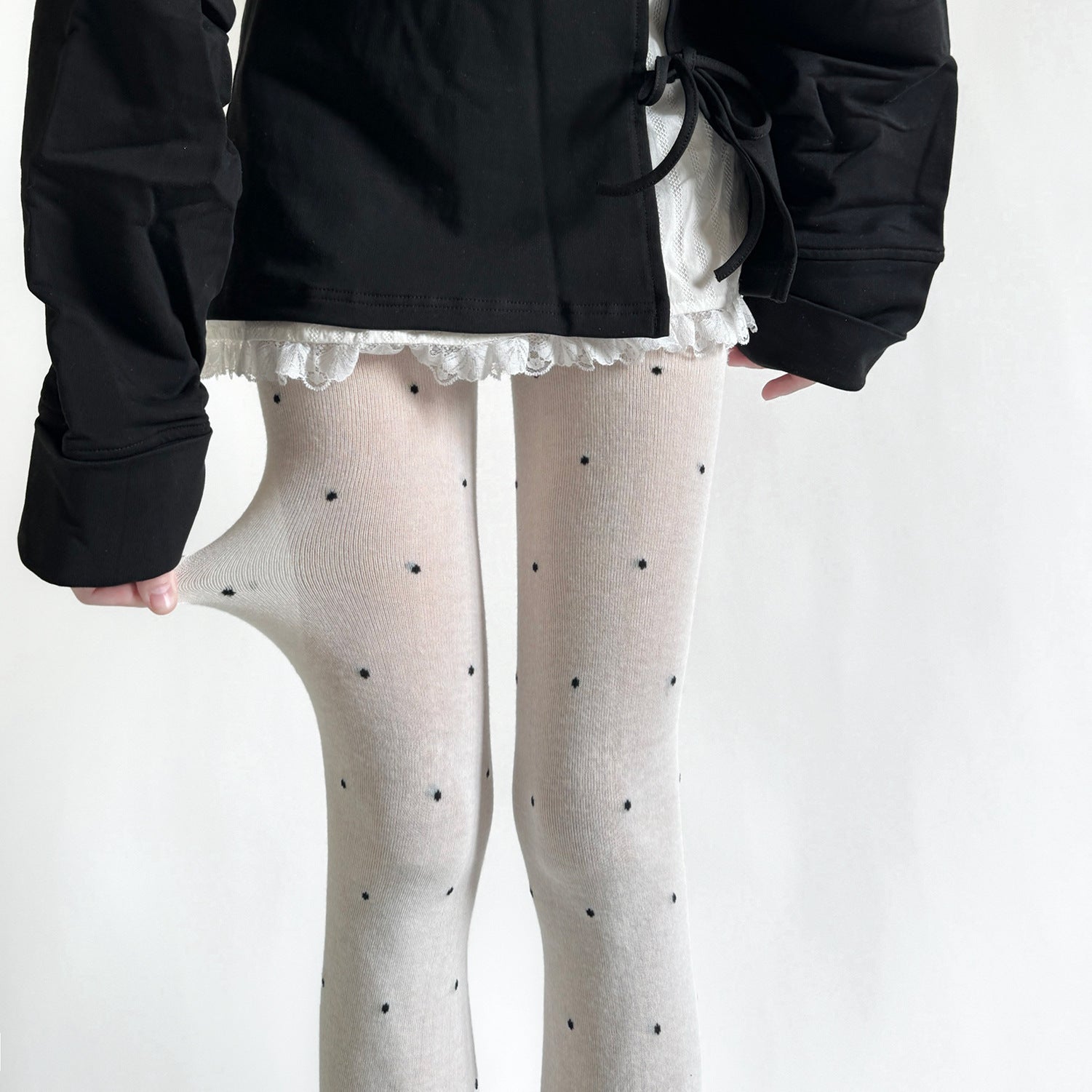 RETRO POLKA DOT JACQUARD PANTYHOSE