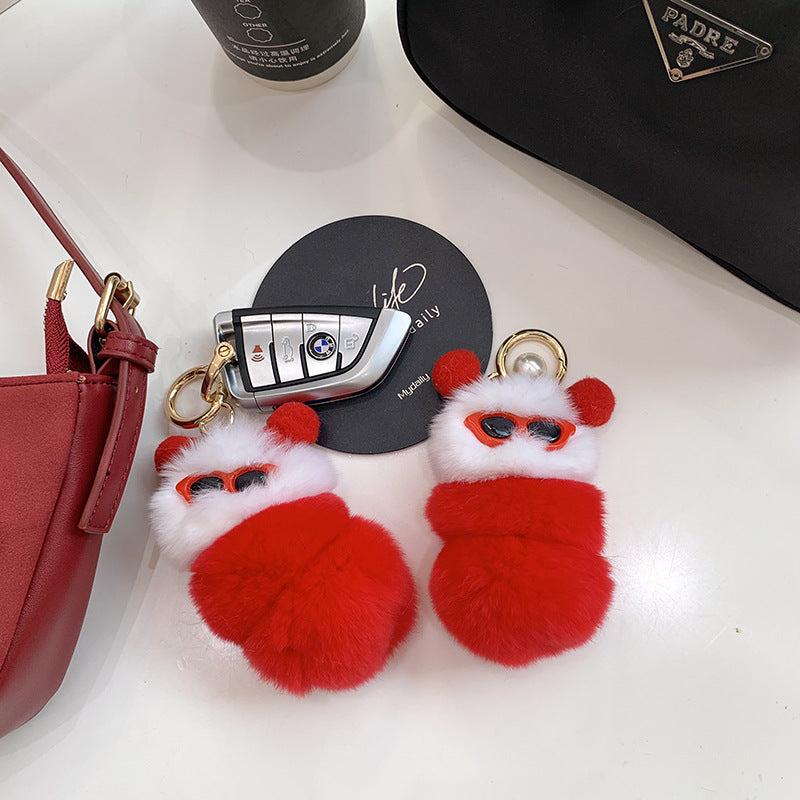 REX RABBIT HAIR UGLY CUTE CATERPILLAR FUR ACCESSORY