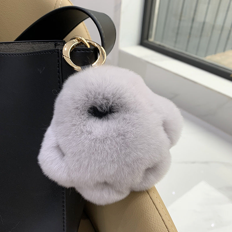 REX RABBIT FUR CAT CLAW KEY CHAIN PLUSH DOLL BEAR PAW ACCESSORY