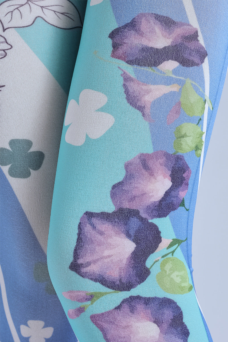 LOLITA BLUE SPIRAL PRINT COS PERSONALIZED OUTER WEAR LEGGINGS PANTYHOSE