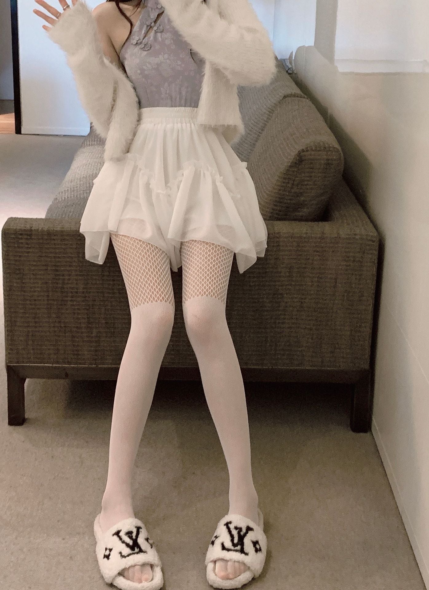FASHION SUMMER DENSE PATTERN SHORT MEDIUM AND LONG SLIM LEG BOTTOMS PANTYHOSE