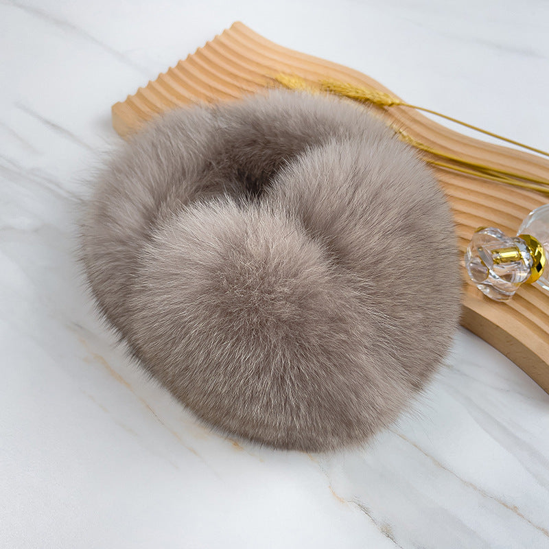 LUXURY REAL FOX FUR EAR MUFFS - WARM WINTER ACCESSORY