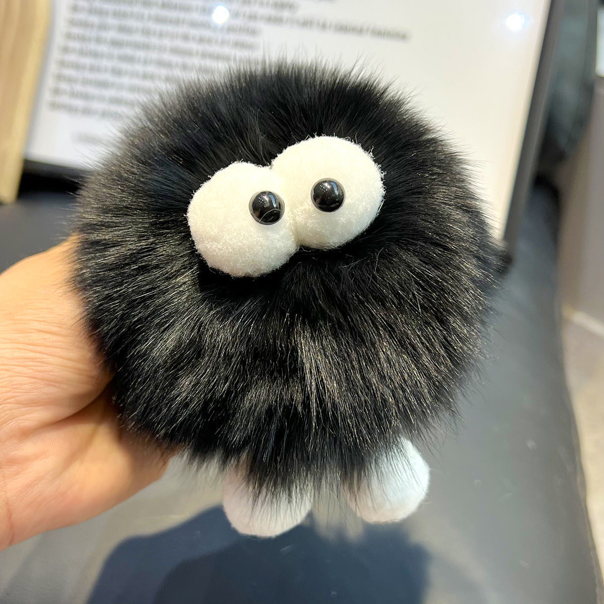 CUTE FOX HAIR SMALL COAL BALL SMALL CREATURE FURRY BALL ACCESSORY