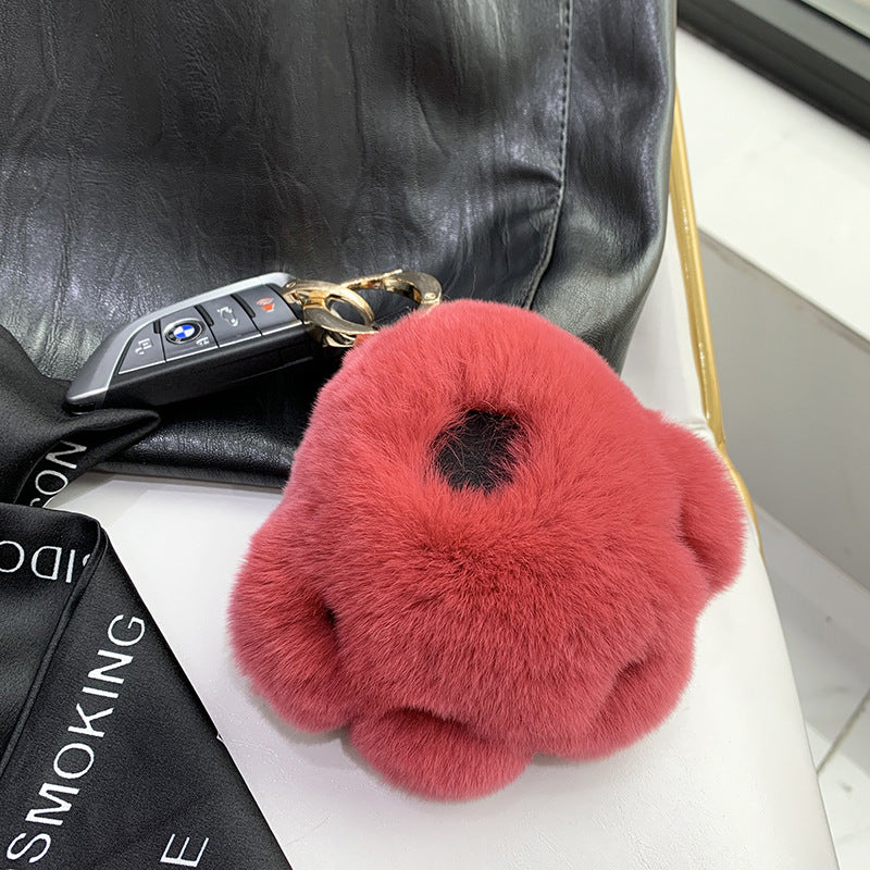 REX RABBIT FUR CAT CLAW KEY CHAIN PLUSH DOLL BEAR PAW ACCESSORY