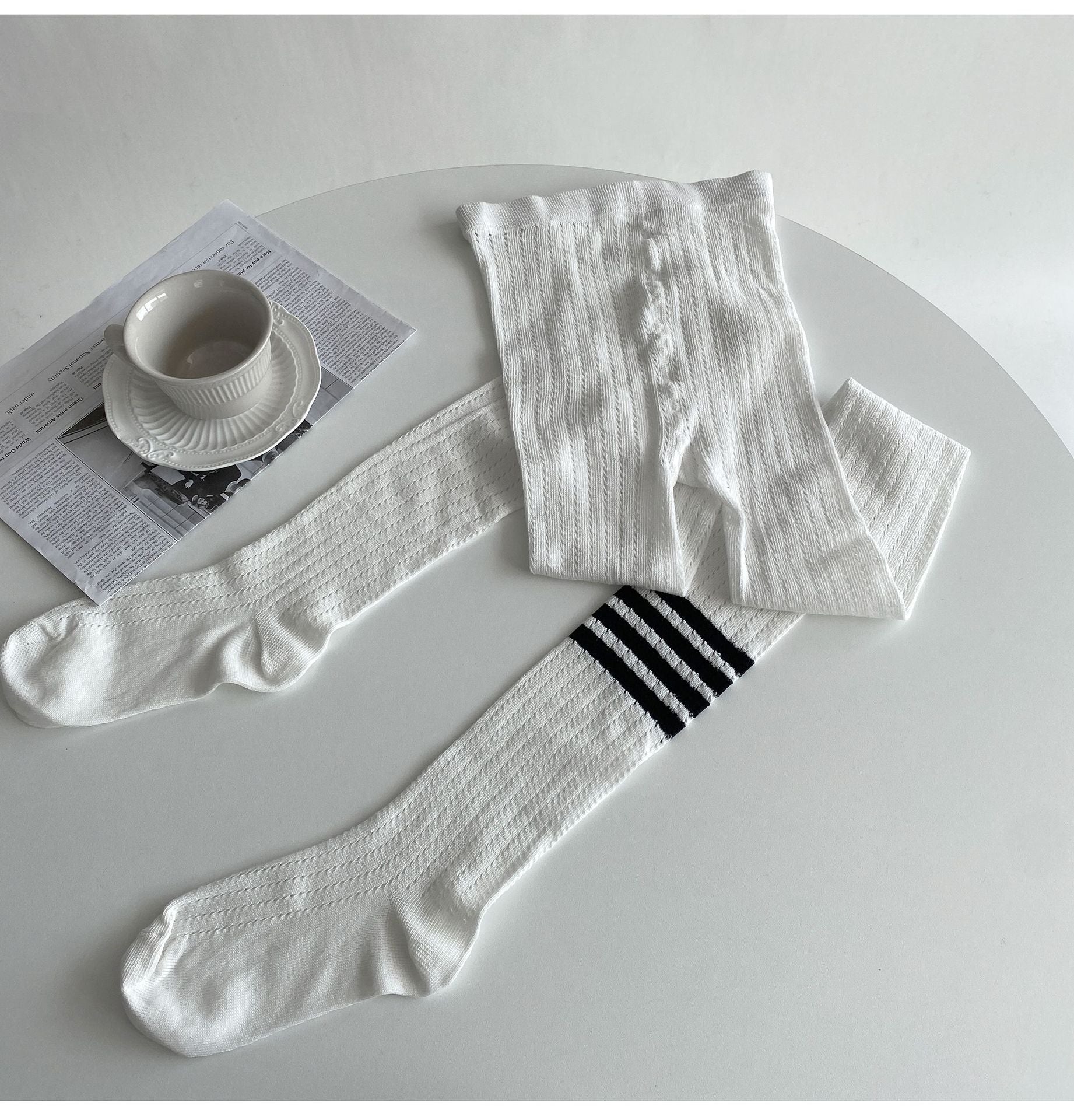 SPRING AND AUTUMN WEAR SKINNY ELASTIC FOUR-BAR BOTTOM KNITTED SOCKS PANTYHOSE