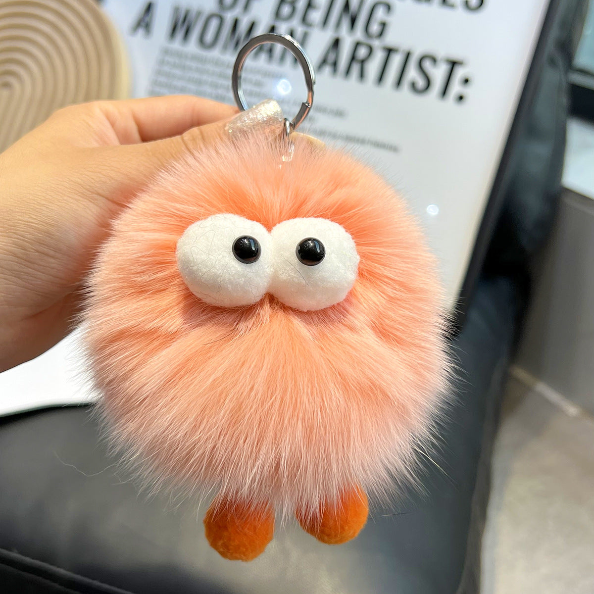 CUTE FOX HAIR SMALL COAL BALL SMALL CREATURE FURRY BALL ACCESSORY