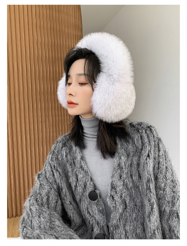LUXURY REAL FOX FUR EAR MUFFS - WARM WINTER ACCESSORY