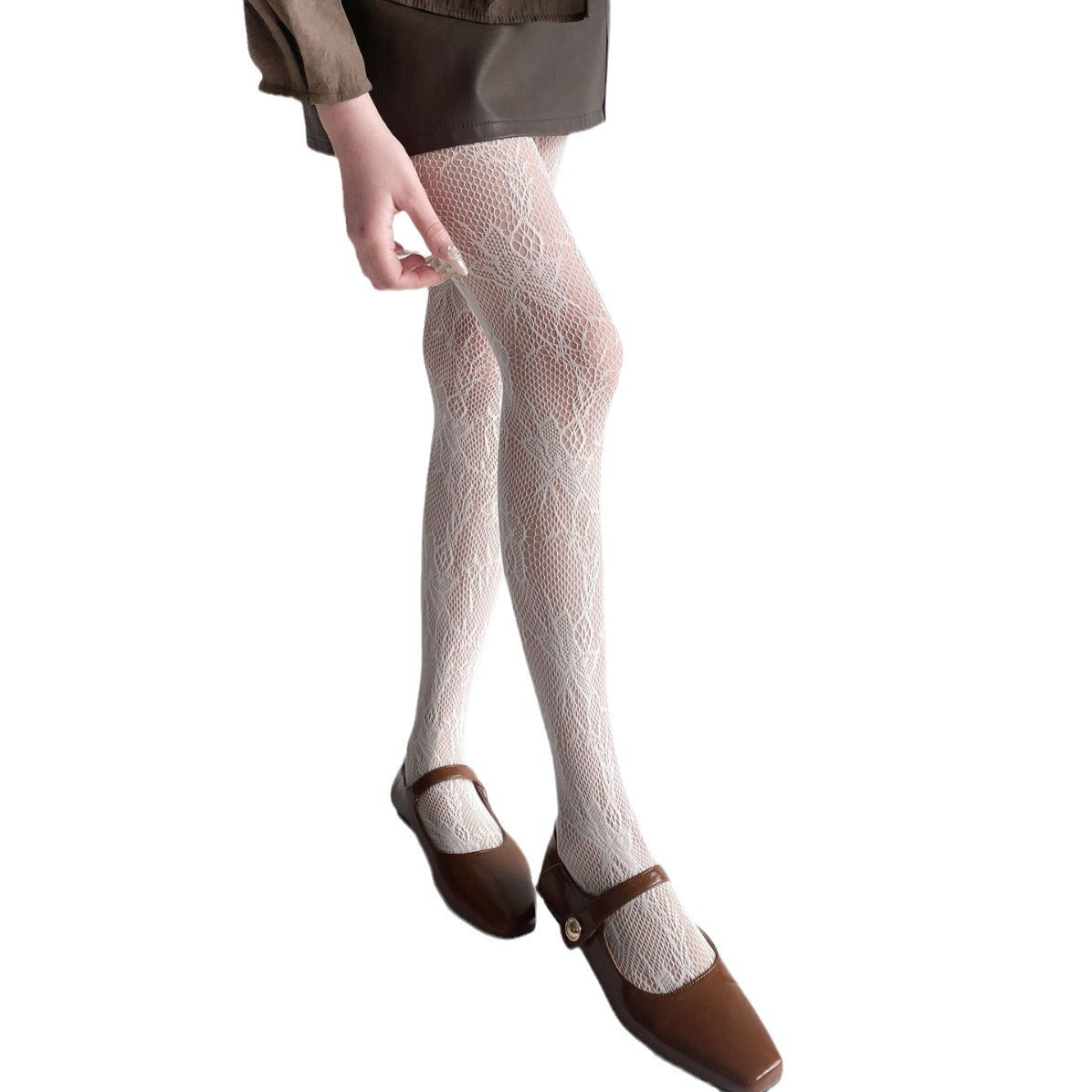 FASHION FLORAL VINTAGE VINE HOLLOW LACE BOTTOM PANTYHOSE LOLITA PANTYHOSE