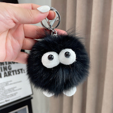 REAL FOX HAIR SMALL COAL BALL SPIRIT BOOKCASE ACCESSORY
