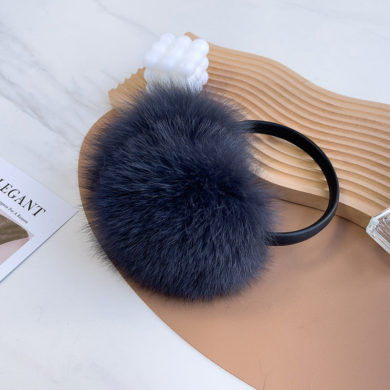 LUXURY REAL FOX FUR EAR MUFFS - WARM WINTER ACCESSORY