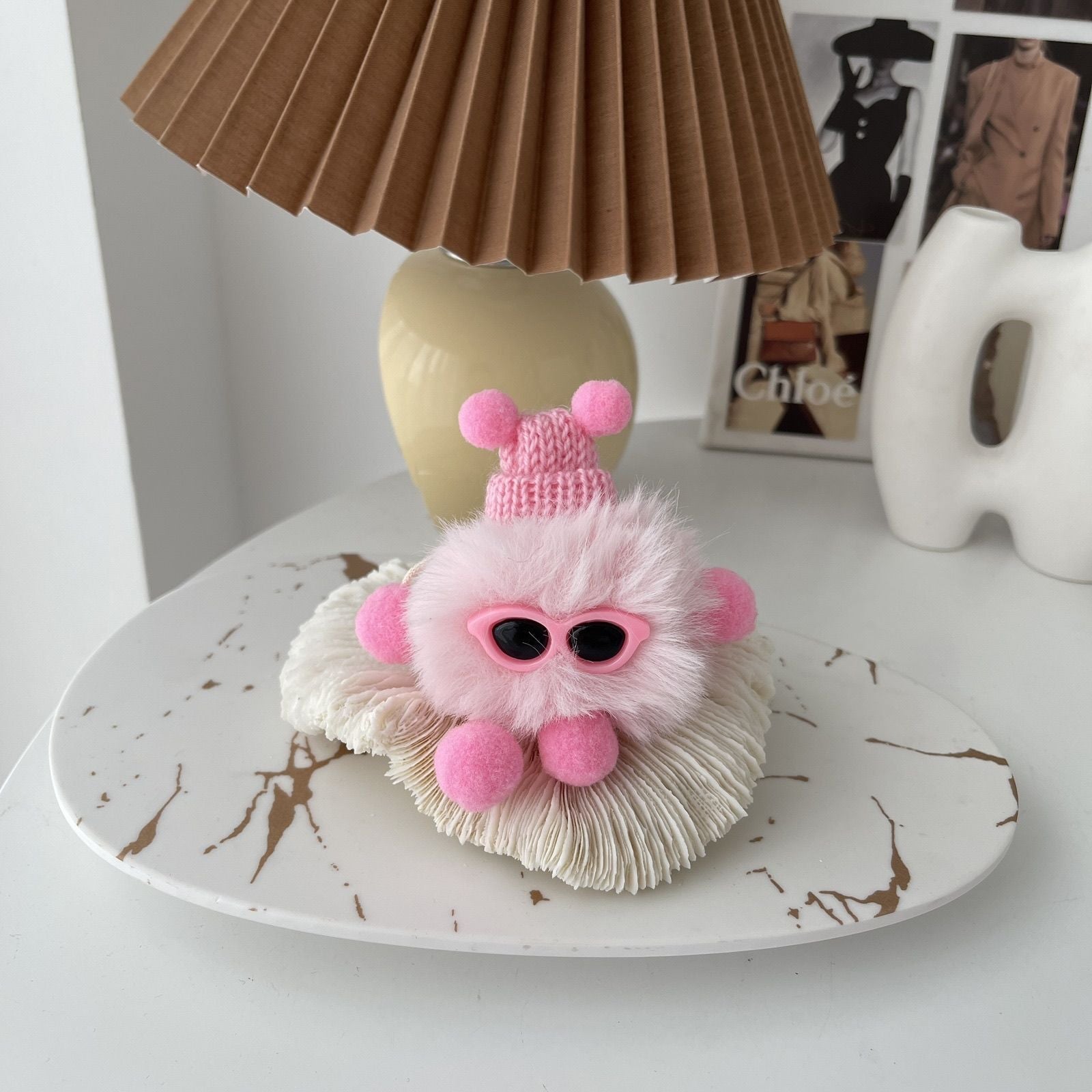 COLORFUL DUST BALL KEYCHAIN ACCESSORY