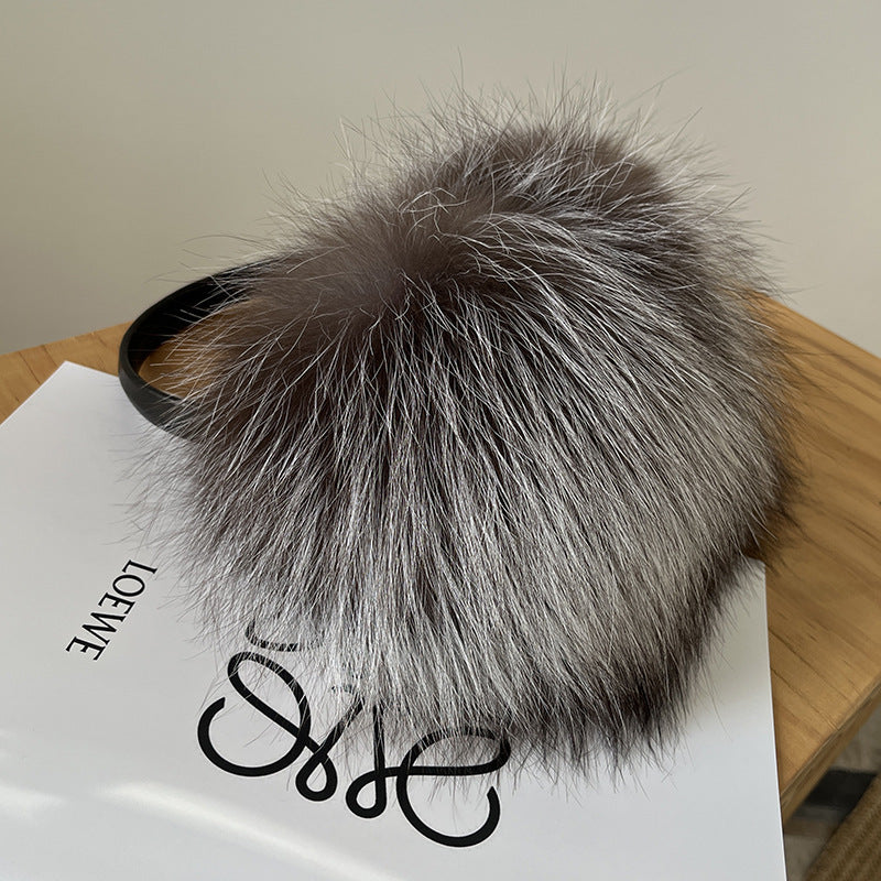 LUXURY REAL FOX FUR EAR MUFFS - WINTER WARMTH