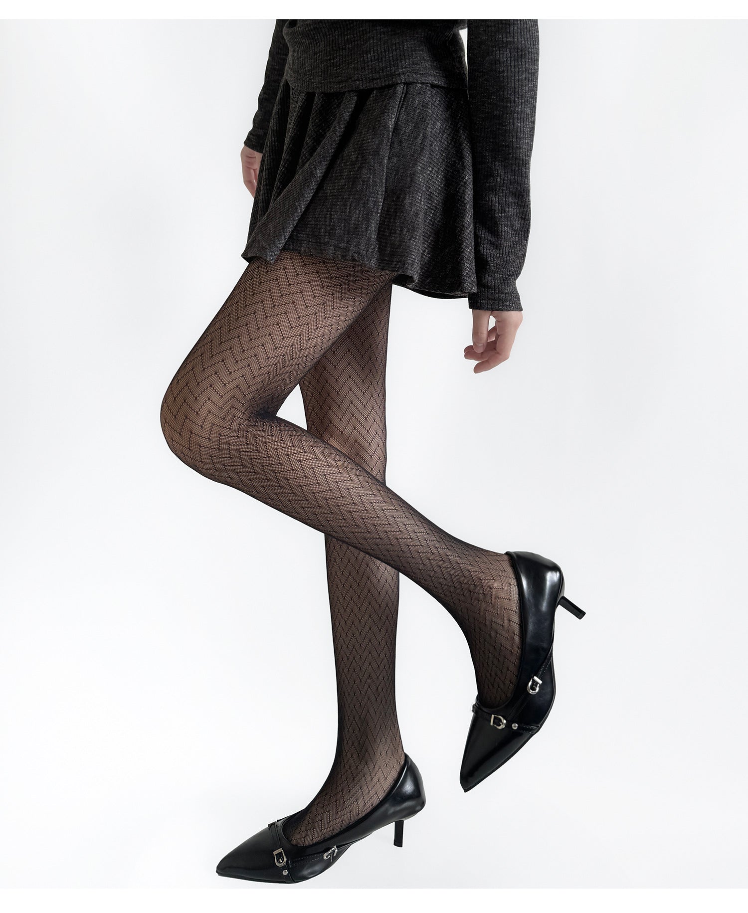 FASHION TWILL WAVY HIGH ELASTIC AND THIN ANTI-STRIPPING LEGGINGS PANTYHOSE