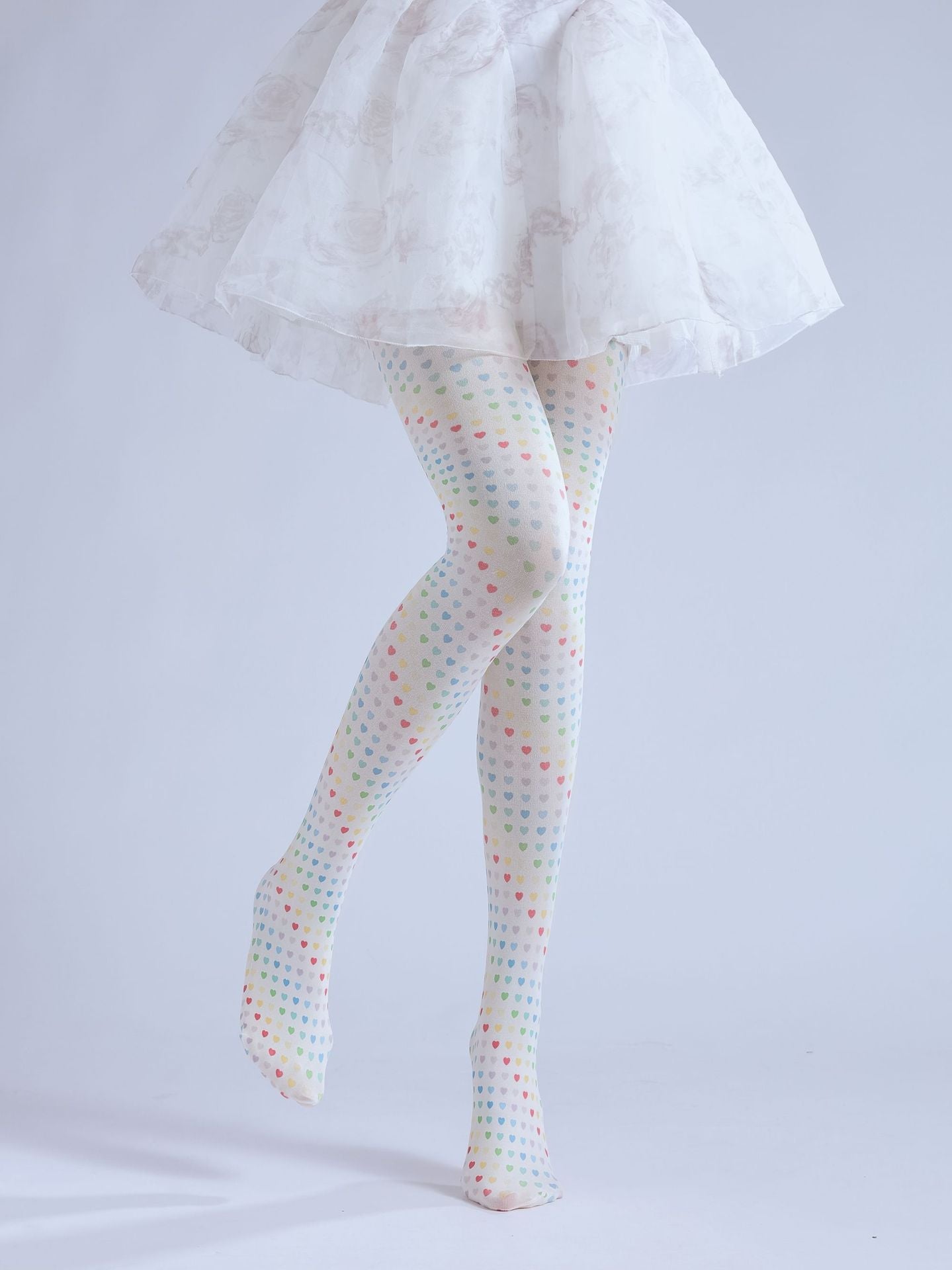 TWO-DIMENSIONAL LOLI OUTER SOCKS COLORFUL PEACH HEART PERSONALITY COS PATTERN LEGGINGS PRINTED PANTYHOSE