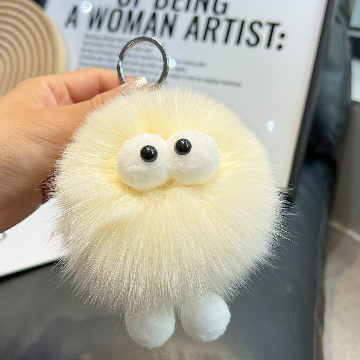 CUTE FOX HAIR SMALL COAL BALL SMALL CREATURE FURRY BALL ACCESSORY