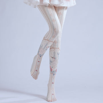 GIRLS COS SCHOOL SOCKS LOLITA PRINT PANTYHOSE