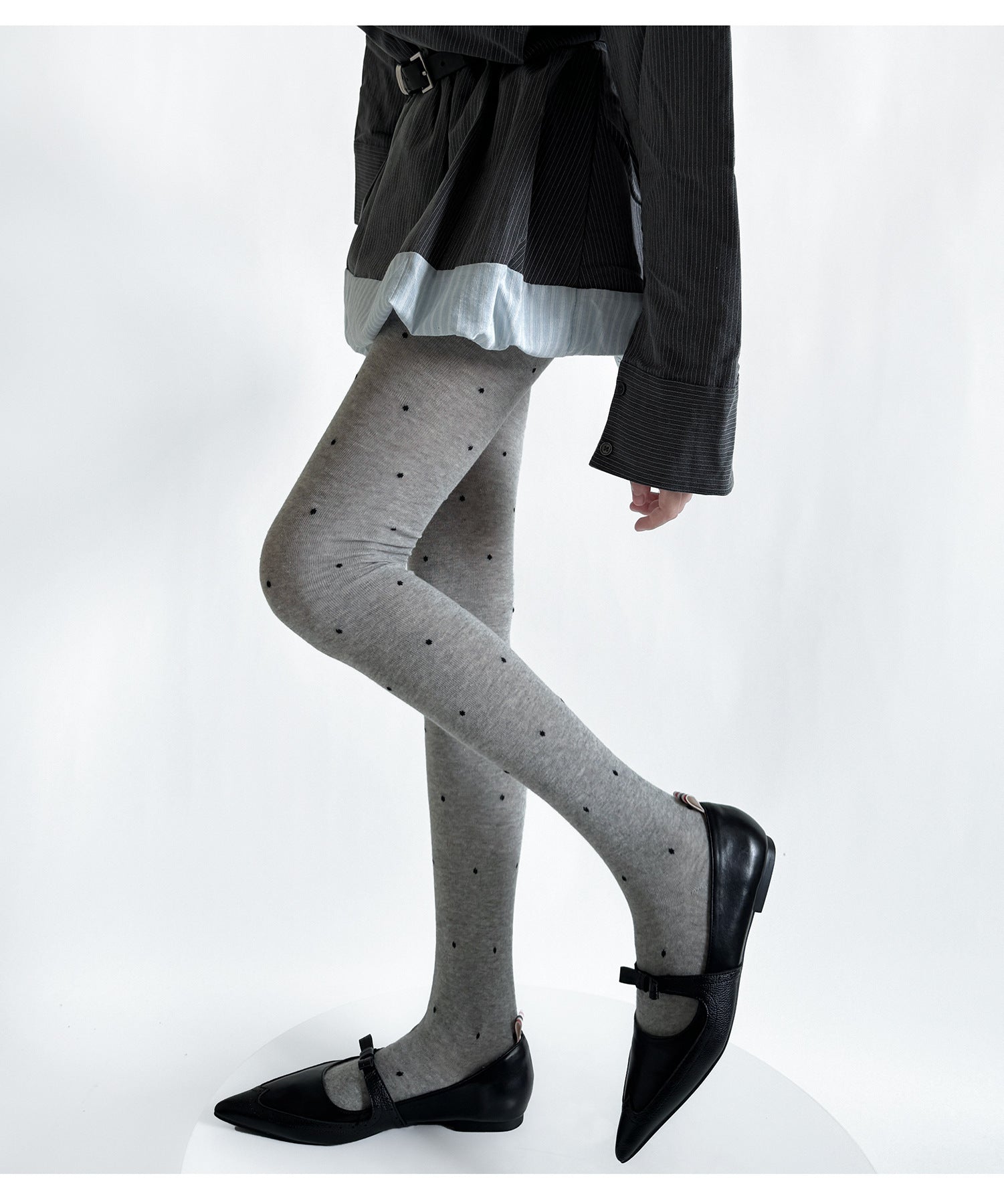 RETRO POLKA DOT JACQUARD PANTYHOSE