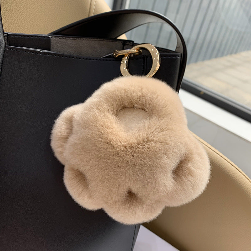 REX RABBIT FUR CAT CLAW KEY CHAIN PLUSH DOLL BEAR PAW ACCESSORY