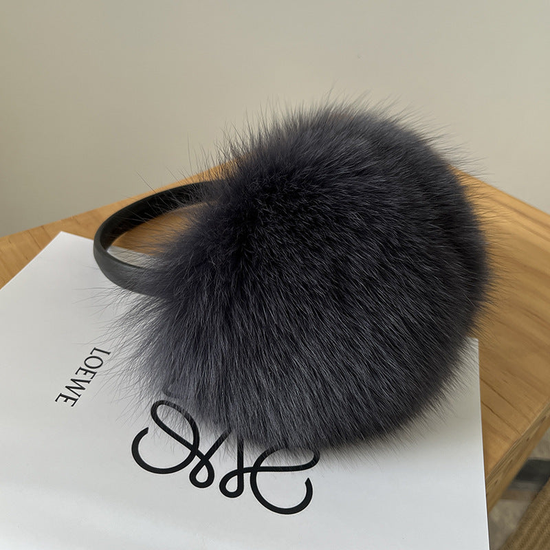 LUXURY REAL FOX FUR EAR MUFFS - WINTER WARMTH