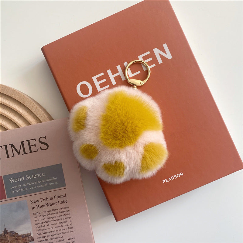 CUTE CARTOON CAT PAW FUR KEYCHAIN ACCESSORY