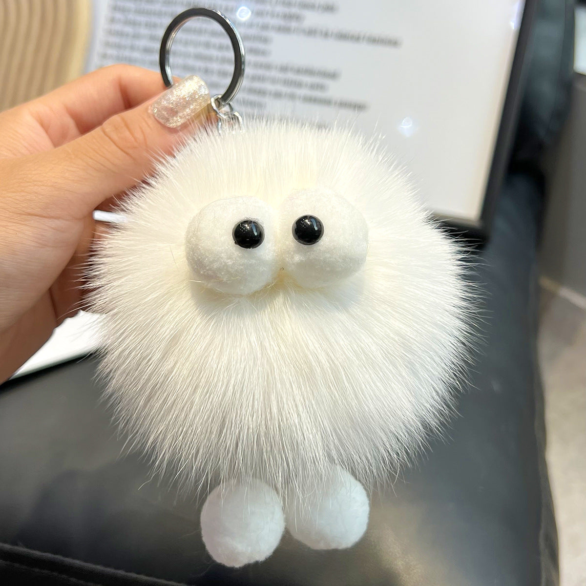 CUTE FOX HAIR SMALL COAL BALL SMALL CREATURE FURRY BALL ACCESSORY