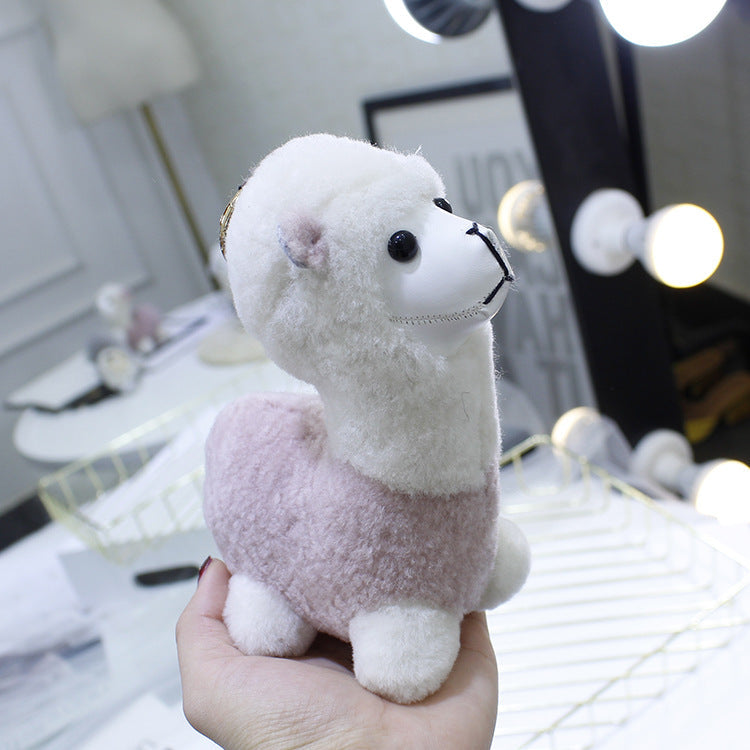 ALPACA FUR BAG CHARM KEYCHAIN ACCESSORY