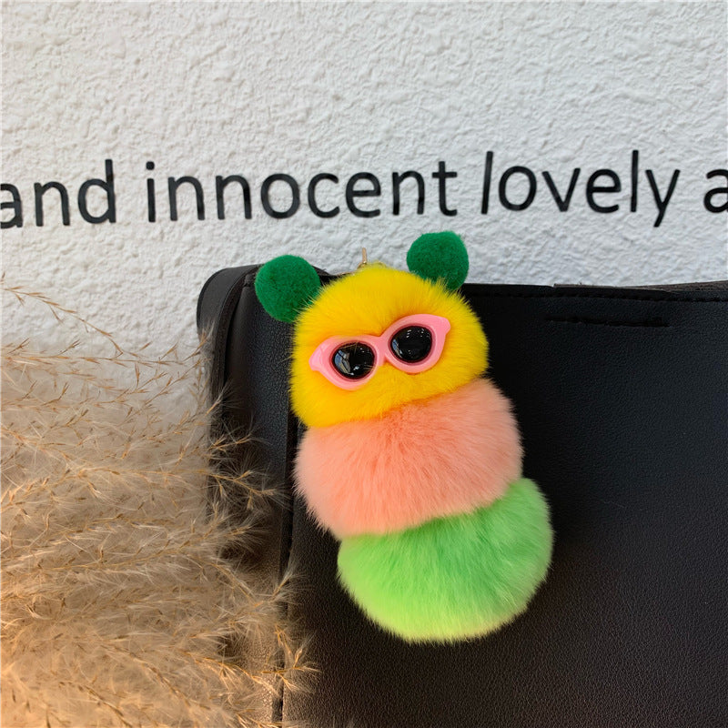 RABBIT FUR BUTTERFLY PERSONALITY DOLL KEYCHAIN ACCESSORY