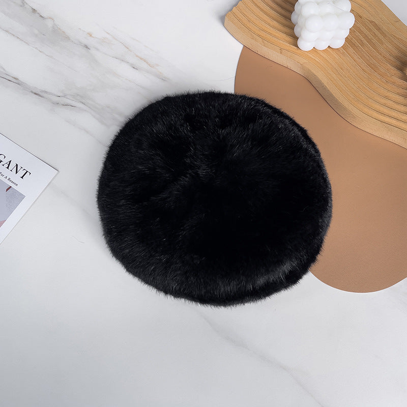 VINTAGE KOREAN STYLE SABLE FUR BERET - WOMEN'S WINTER HAT