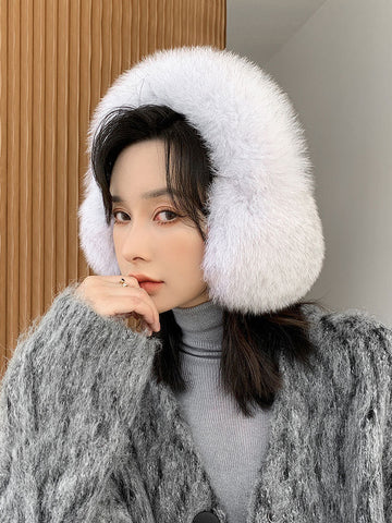 LUXURY REAL FOX FUR EAR MUFFS - WARM WINTER ACCESSORY