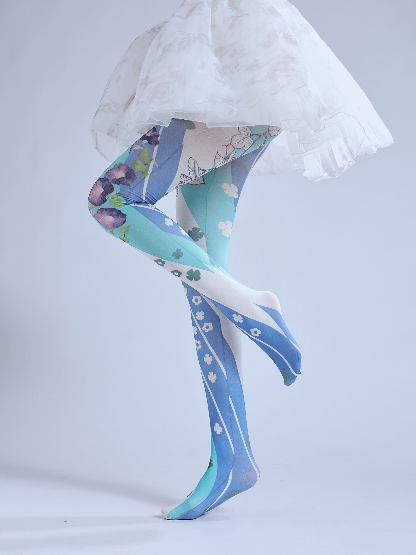 LOLITA BLUE SPIRAL PRINT COS PERSONALIZED OUTER WEAR LEGGINGS PANTYHOSE