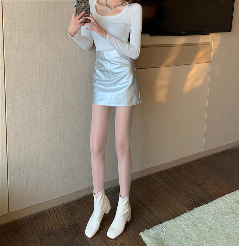 SUMMER THIN ANTI-HOOK SILK SHINY SILVER PEARLESCENT SOCKS PANTYHOSE