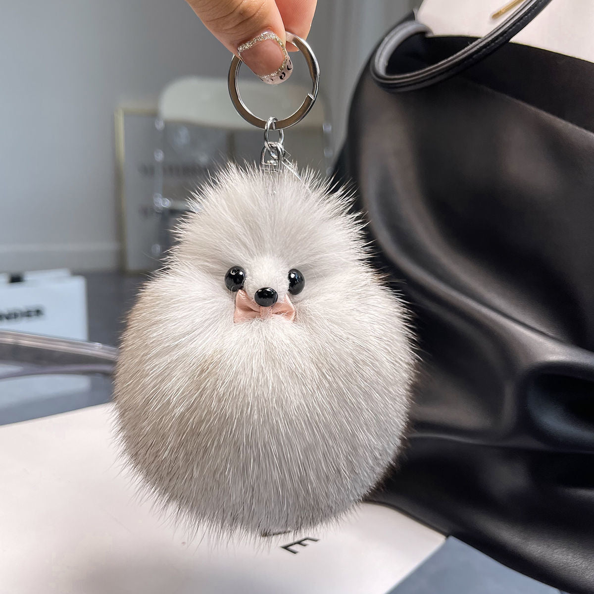 REAL FOX HAIR CAR KEY CHAIN ACCESSORY