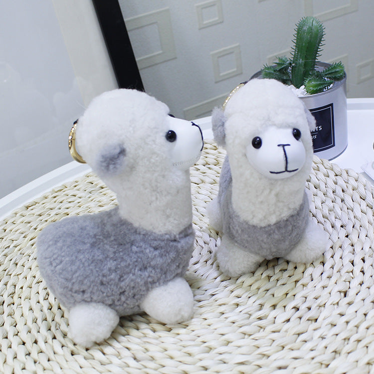 ALPACA FUR BAG CHARM KEYCHAIN ACCESSORY