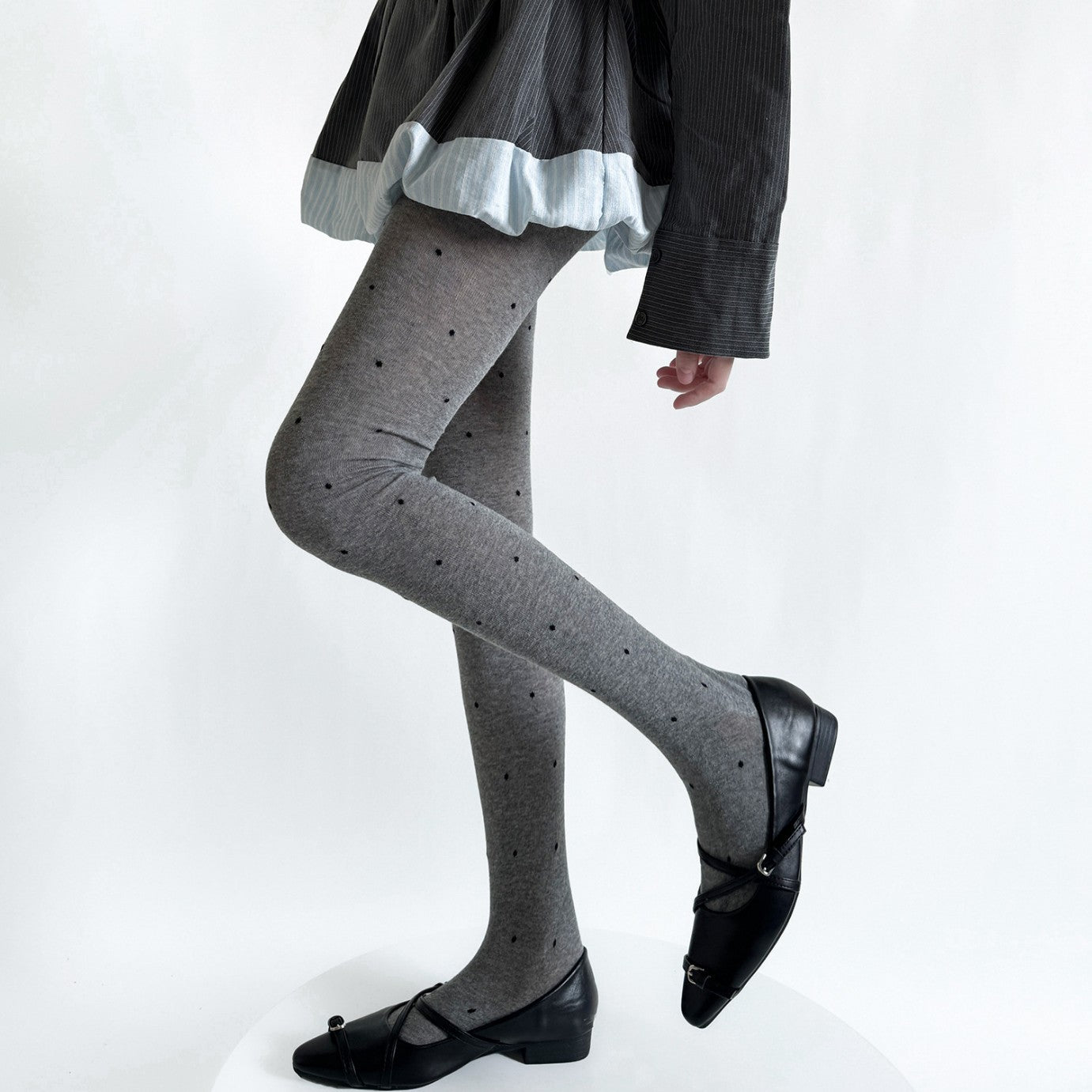 RETRO POLKA DOT JACQUARD PANTYHOSE