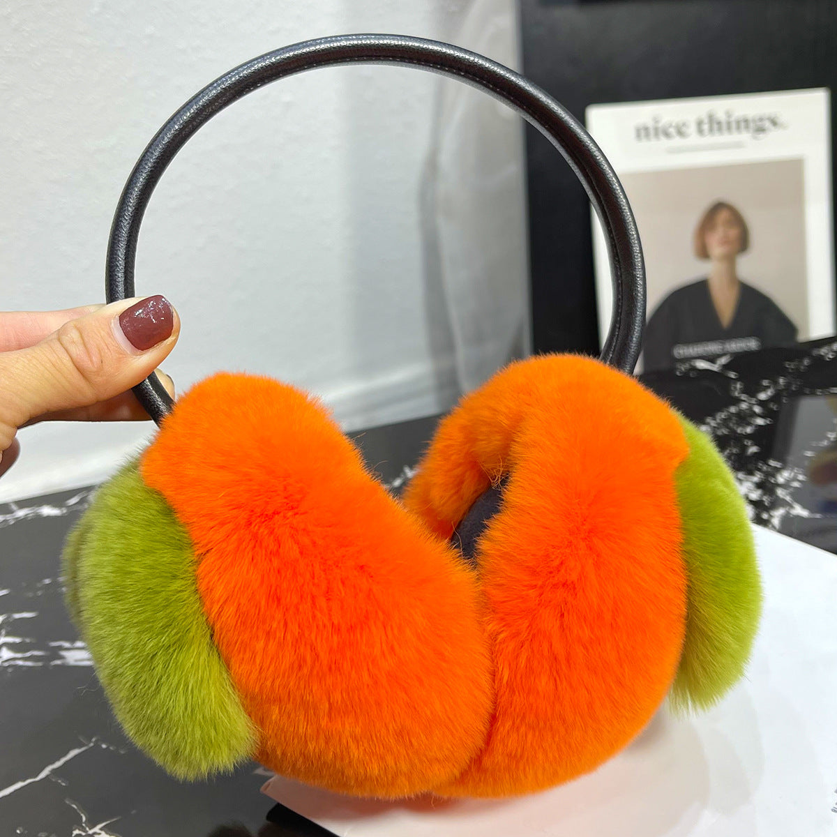 COZY REAL RABBIT FUR EAR MUFFS - WINTER WARMTH
