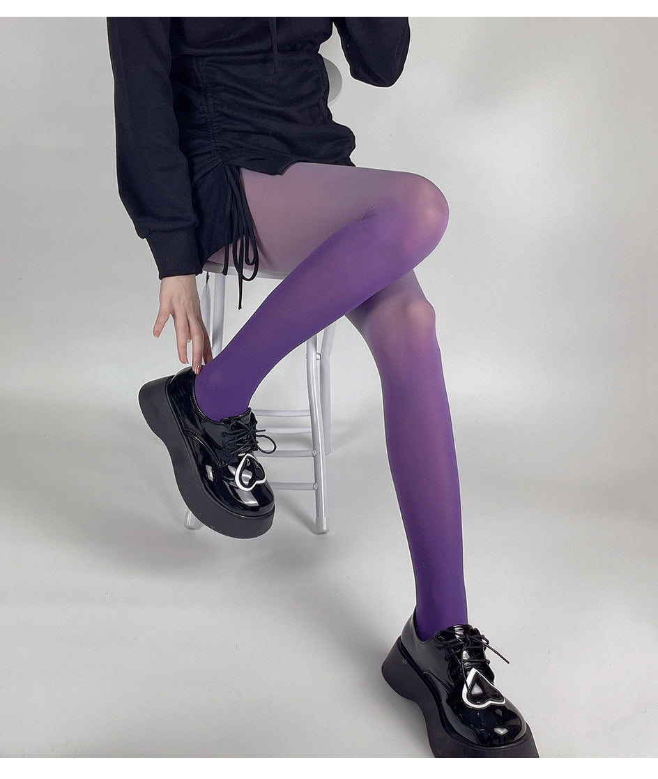 FASHION 80D GRADUAL CHANGE COLOR VELVET PANTYHOSE