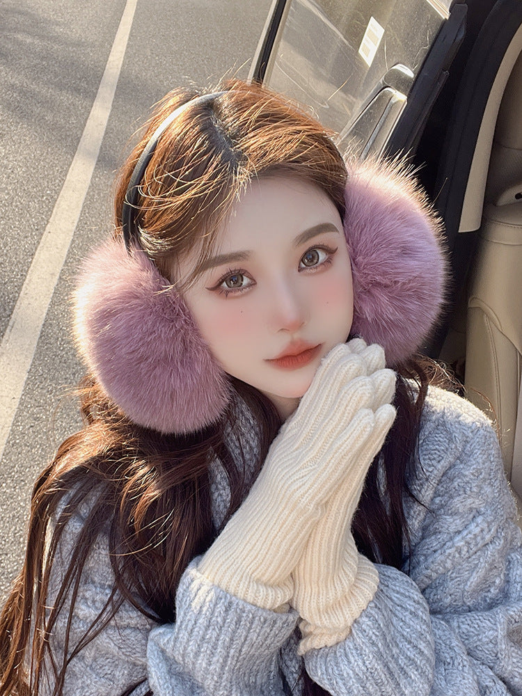 LUXURY REAL FOX FUR EAR MUFFS - WINTER WARMTH