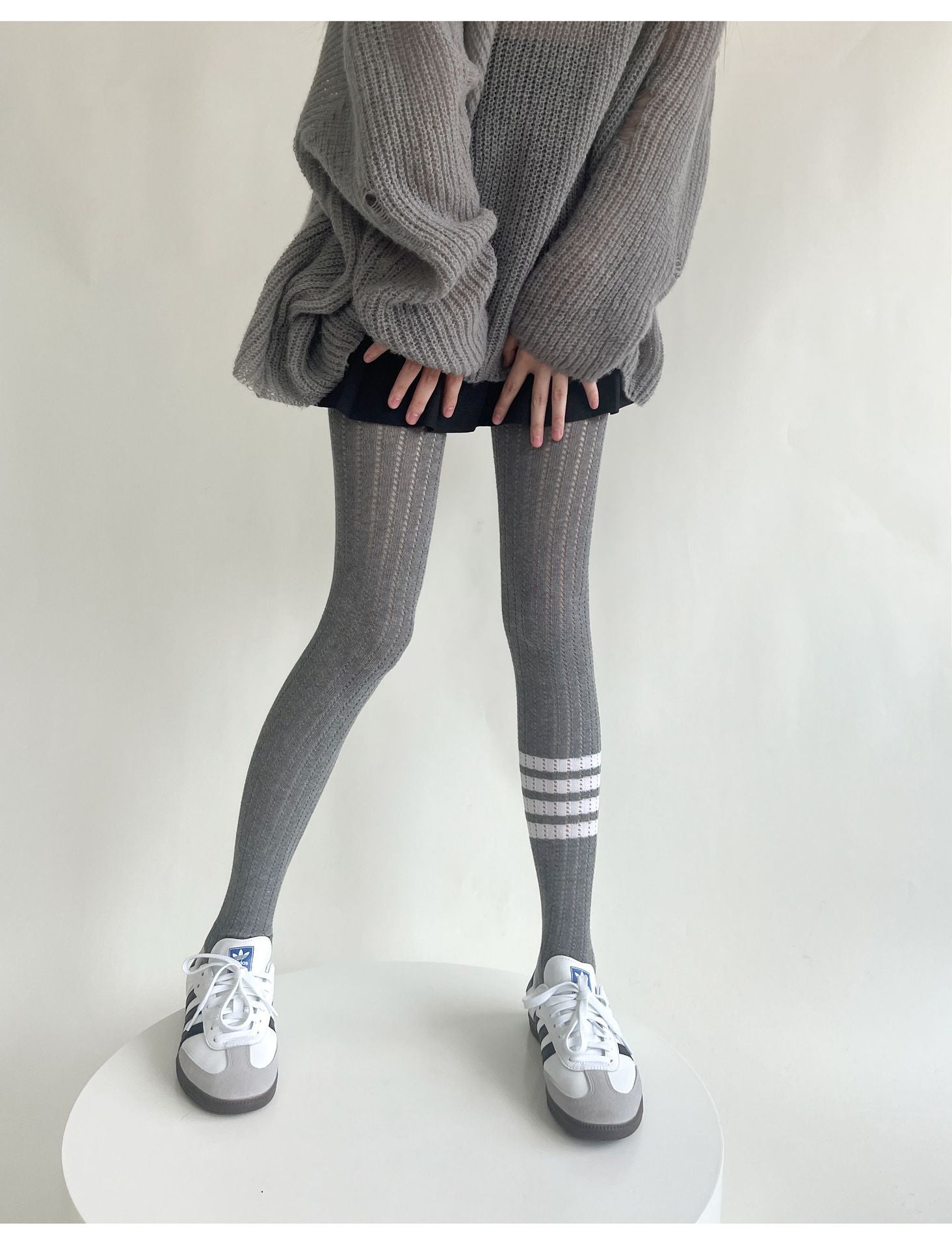 SPRING AND AUTUMN WEAR SKINNY ELASTIC FOUR-BAR BOTTOM KNITTED SOCKS PANTYHOSE