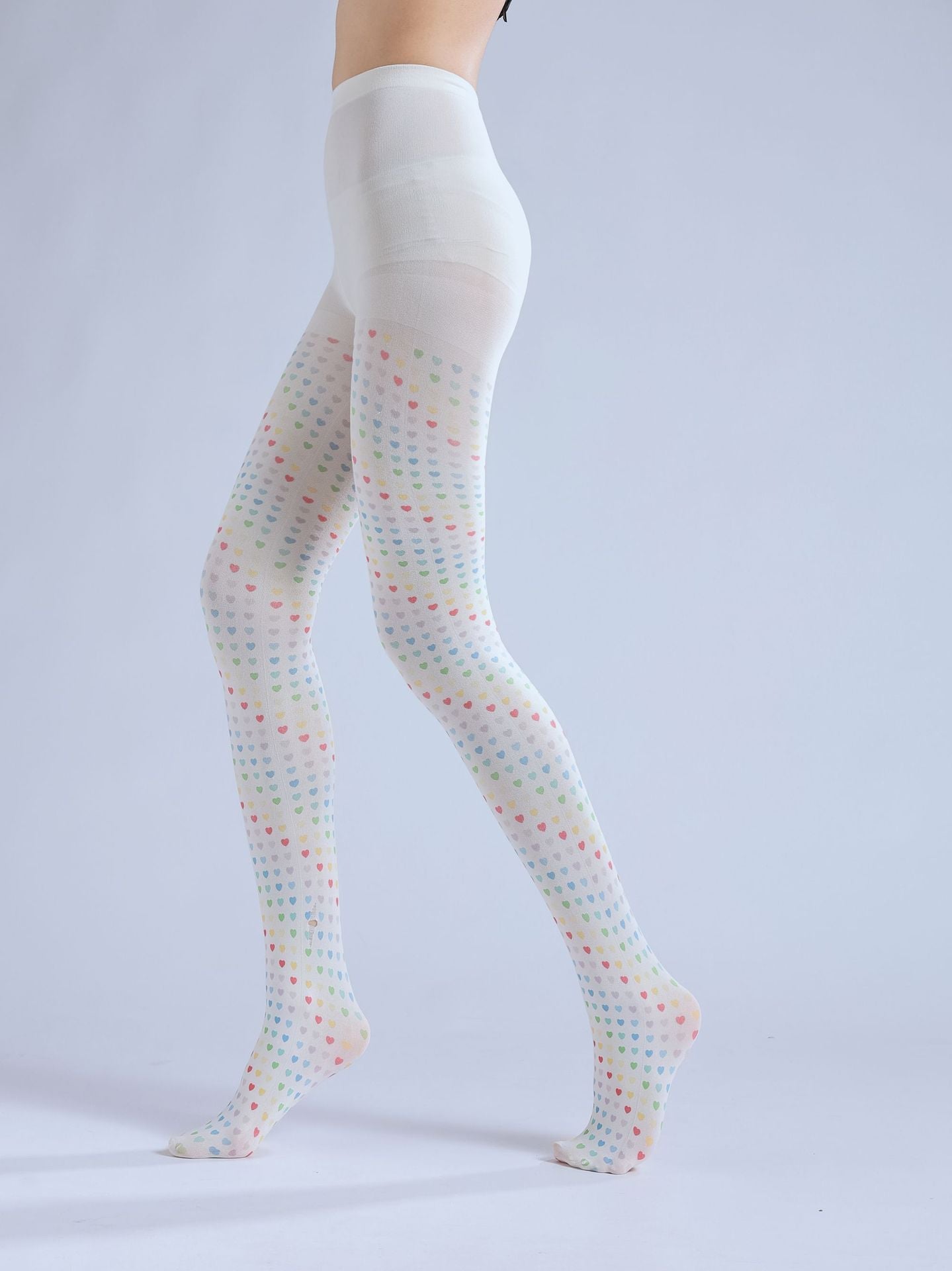 TWO-DIMENSIONAL LOLI OUTER SOCKS COLORFUL PEACH HEART PERSONALITY COS PATTERN LEGGINGS PRINTED PANTYHOSE