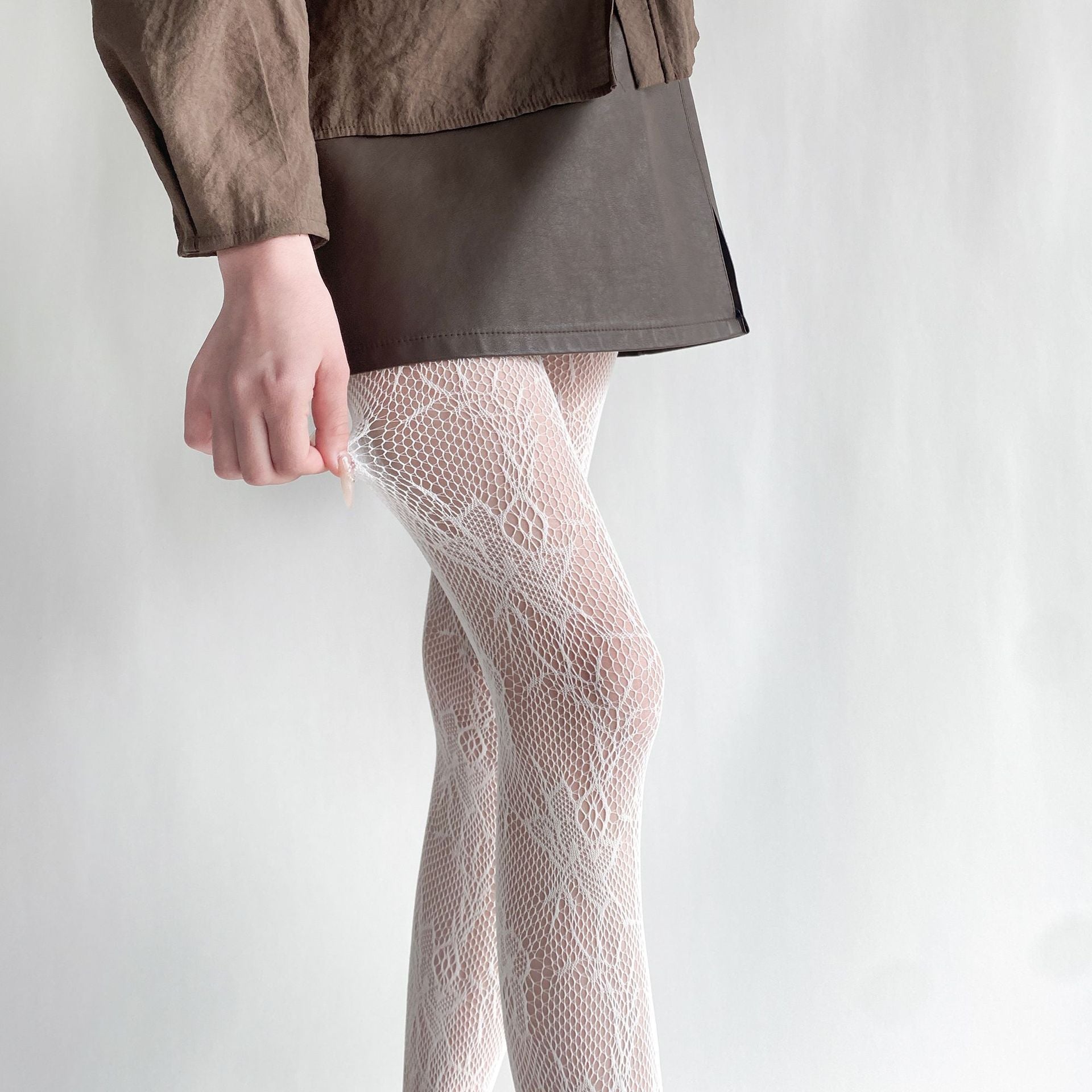 FASHION FLORAL VINTAGE VINE HOLLOW LACE BOTTOM PANTYHOSE LOLITA PANTYHOSE