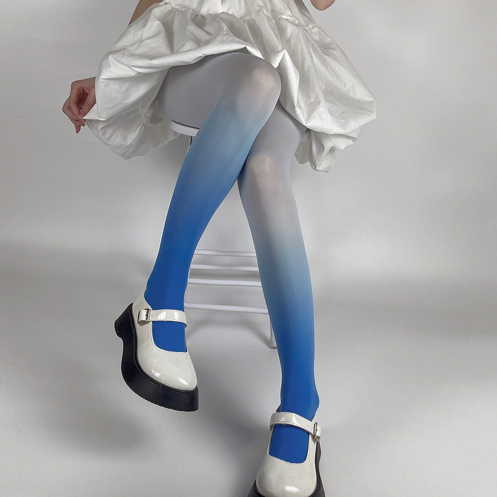FASHION 80D GRADUAL CHANGE COLOR VELVET PANTYHOSE
